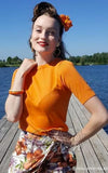 Mak Basic 1/2 Sleeve Pullover Sweater in orange Mak Basic 1/2 Sleeve Pullover Sweater in orange
