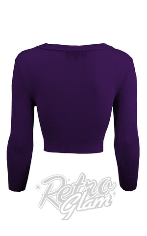 Mak bolero cardigan purple back Mak bolero cardigan purple back