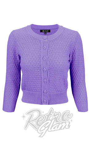 Mak Textured Cardigan in Blueberry lilac