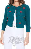 Mak Cherry Cardigan in Peacock rockabilly Mak Cherry Cardigan in Peacock rockabilly