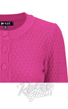 Mak Textured Cardigan in Magenta detail Mak Textured Cardigan in Magenta detail