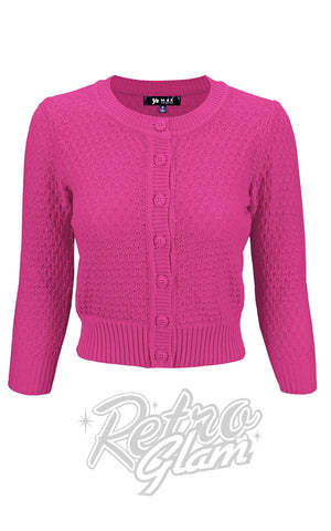Mak Textured Cardigan in Magenta Mak Textured Cardigan in Magenta