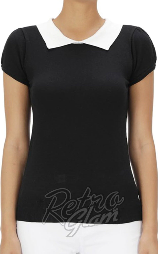 Mak Classic Black Collared Sweater Mak Classic Black Collared Sweater