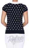 Mak Black and White Polka Dot Collared Sweater back Mak Black and White Polka Dot Collared Sweater back