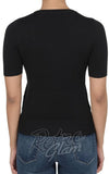 Mak Floral Embroidered Sweater in Black back Mak Floral Embroidered Sweater in Black back