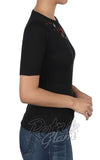 Mak Floral Embroidered Sweater in Black side Mak Floral Embroidered Sweater in Black side