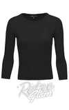 Mak 3/4 Sleeve Knit Top in Black Mak 3/4 Sleeve Knit Top in Black