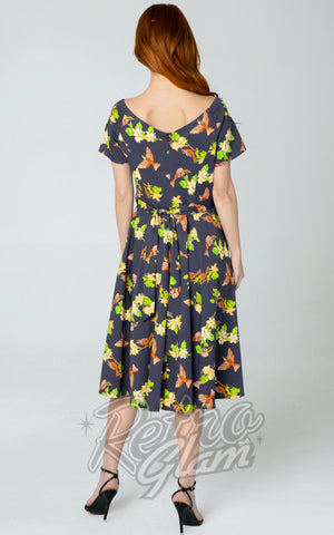 Miss Lulo Bella Dress in Robins Print back Miss Lulo Bella Dress in Robins Print back
