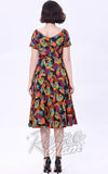 Miss Lulo Bella Swing Dress in Monstera & Pineapples Print back Miss Lulo Bella Swing Dress in Monstera & Pineapples Print back