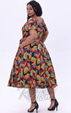 Miss Lulo Bella Swing Dress in Monstera & Pineapples Print curvy back Miss Lulo Bella Swing Dress in Monstera & Pineapples Print curvy back