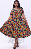 Miss Lulo Bella Swing Dress in Monstera & Pineapples Print curvy Miss Lulo Bella Swing Dress in Monstera & Pineapples Print curvy