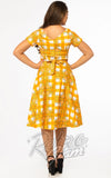 Miss Lulo Bella Swing Dress in Orange Gingham back Miss Lulo Bella Swing Dress in Orange Gingham back