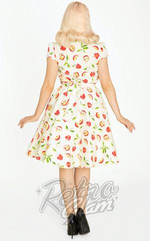 Miss Lulo Betty Dress in Apples Print back Miss Lulo Betty Dress in Apples Print back