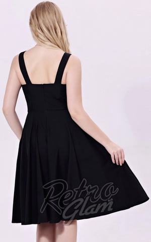Miss Lulo Heidi Swing Dress in Black back Miss Lulo Heidi Swing Dress in Black back