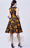 Miss Lulo Jani Dress in Alien Invasion Print  back Miss Lulo Jani Dress in Alien Invasion Print  back