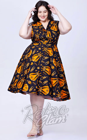 Miss Lulo Jani Dress in Alien Invasion Print plus sized Miss Lulo Jani Dress in Alien Invasion Print plus sized