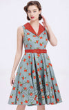 Miss Lulo Jani Dress in Sage with Roses detail Miss Lulo Jani Dress in Sage with Roses detail