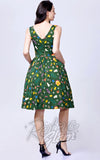 Miss Lulo Lily Dress in Fairytale Holiday Print back Miss Lulo Lily Dress in Fairytale Holiday Print back