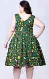 Miss Lulo Lily Dress in Fairytale Holiday Print curvy back Miss Lulo Lily Dress in Fairytale Holiday Print curvy back