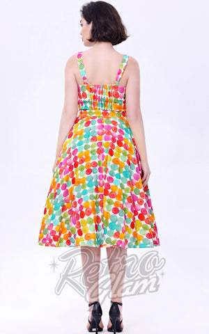 Miss Lulo Lori Dress in Watercolor Polka Dots back Miss Lulo Lori Dress in Watercolor Polka Dots back