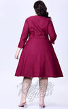 Miss Lulo Mira Swing Dress in Wine curvy back Miss Lulo Mira Swing Dress in Wine curvy back