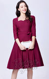 Miss Lulo Mira Swing Dress in Wine Miss Lulo Mira Swing Dress in Wine