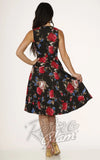 Orchid Bloom Big Florals Black Dress back Orchid Bloom Big Florals Black Dress back