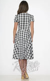 Orchid Bloom Black & White Plaid Roundup Dress back western Orchid Bloom Black & White Plaid Roundup Dress back western