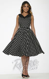 Orchid Bloom V-Neckline B&W Polka Dot Swing Dress Orchid Bloom V-Neckline B&W Polka Dot Swing Dress