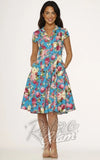 Orchid Bloom Blue & Pink Floral Swing Dress Orchid Bloom Blue & Pink Floral Swing Dress