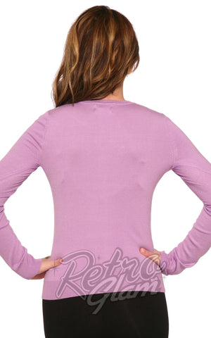 Orchid Bloom Cardigan in Lavendar back Orchid Bloom Cardigan in Lavendar back