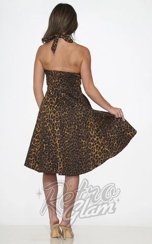Orchid Bloom Leopard Halter Dress back Orchid Bloom Leopard Halter Dress back