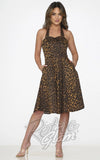 Orchid Bloom Leopard Halter Dress pinup Orchid Bloom Leopard Halter Dress pinup