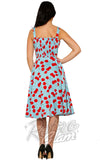 Orchid Bloom Martina Blue Cherries Dress back Orchid Bloom Martina Blue Cherries Dress back