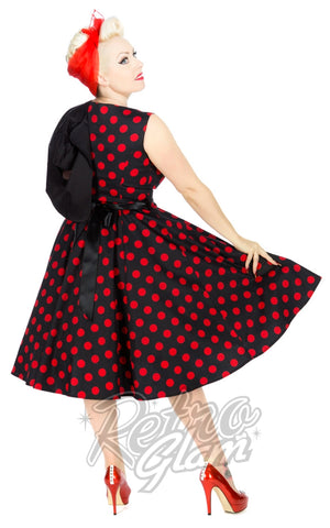 Orchid Bloom Black & Red Polka Dot Dress with Bolero back Orchid Bloom Black & Red Polka Dot Dress with Bolero back