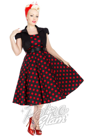 Orchid Bloom Black & Red Polka Dot Dress with Bolero Orchid Bloom Black & Red Polka Dot Dress with Bolero