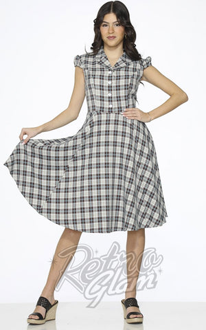 Orchid Bloom Brown & Blue Plaid Swing Dress Orchid Bloom Brown & Blue Plaid Swing Dress