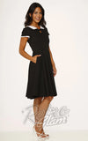Orchid Bloom Black & White Collar Keyhole Dress side Orchid Bloom Black & White Collar Keyhole Dress side