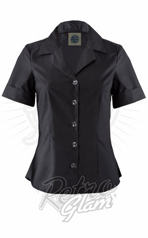 Pretty Retro Rizzo Blouse in Black Pretty Retro Rizzo Blouse in Black