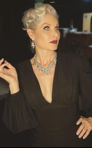 Laura Byrnes Gia Gown in Black detail Laura Byrnes Gia Gown in Black detail