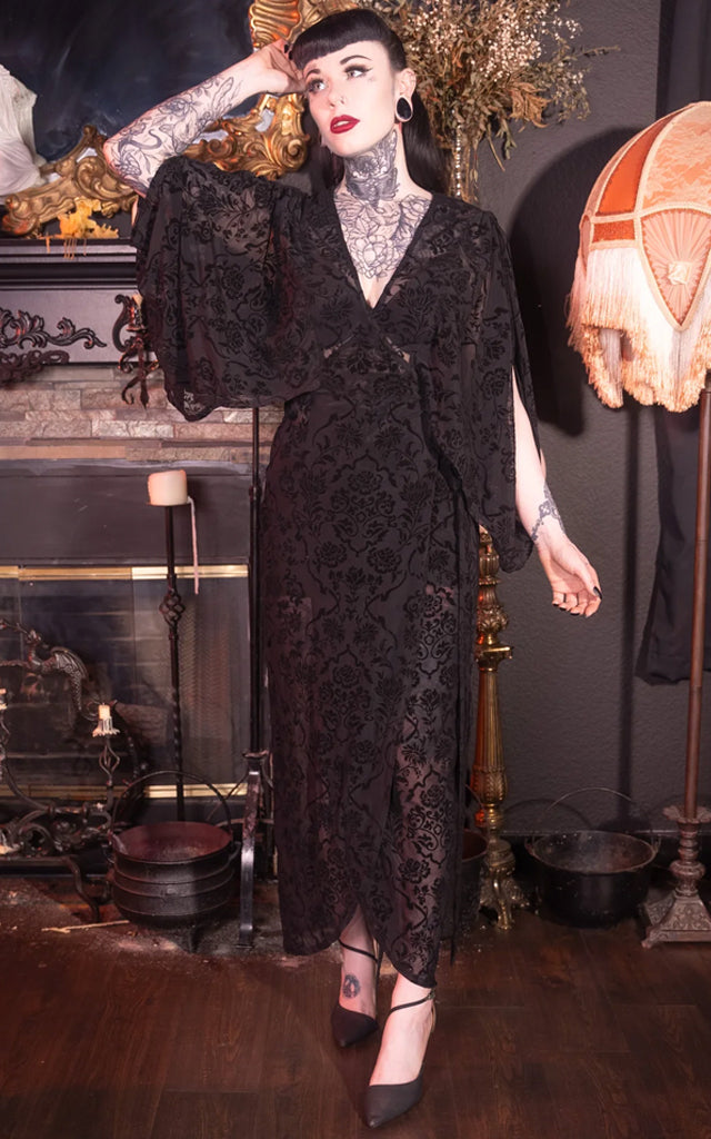 Aradia Midnight Garden Wrap Dress - L left only Aradia Midnight Garden Wrap Dress - L left only