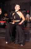 Aradia Mystic Night Palazzo Pants model sitting Aradia Mystic Night Palazzo Pants model sitting