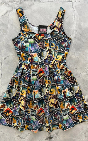 Retrolicious Fit & Flare Dress in Mythological Creatures Print Retrolicious Fit & Flare Dress in Mythological Creatures Print