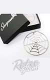 Sourpuss Spiderweb Hoop Earrings in Silver gothic Sourpuss Spiderweb Hoop Earrings in Silver gothic