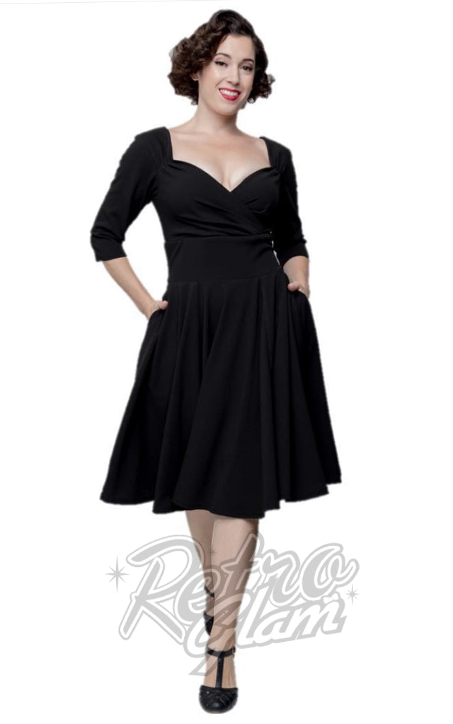 Steady Clothing Diva 3/4 Sleeve Swing Dress in Black - S left only Steady Clothing Diva 3/4 Sleeve Swing Dress in Black - S left only