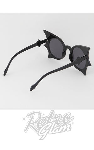 Bolted Bat Wing Round Sunglasses black Bolted Bat Wing Round Sunglasses black