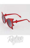 Bolted Bat Wing Round Sunglasses red Bolted Bat Wing Round Sunglasses red