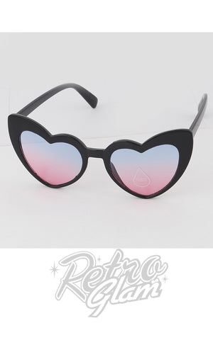 Oversized Heart Cat Eye Sunglasses black Oversized Heart Cat Eye Sunglasses black