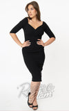 Unique Vintage Shailene Pencil Dress in Black pinup Unique Vintage Shailene Pencil Dress in Black pinup