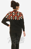 Unique Vintage Halloween Argyle Cardigan back Unique Vintage Halloween Argyle Cardigan back
